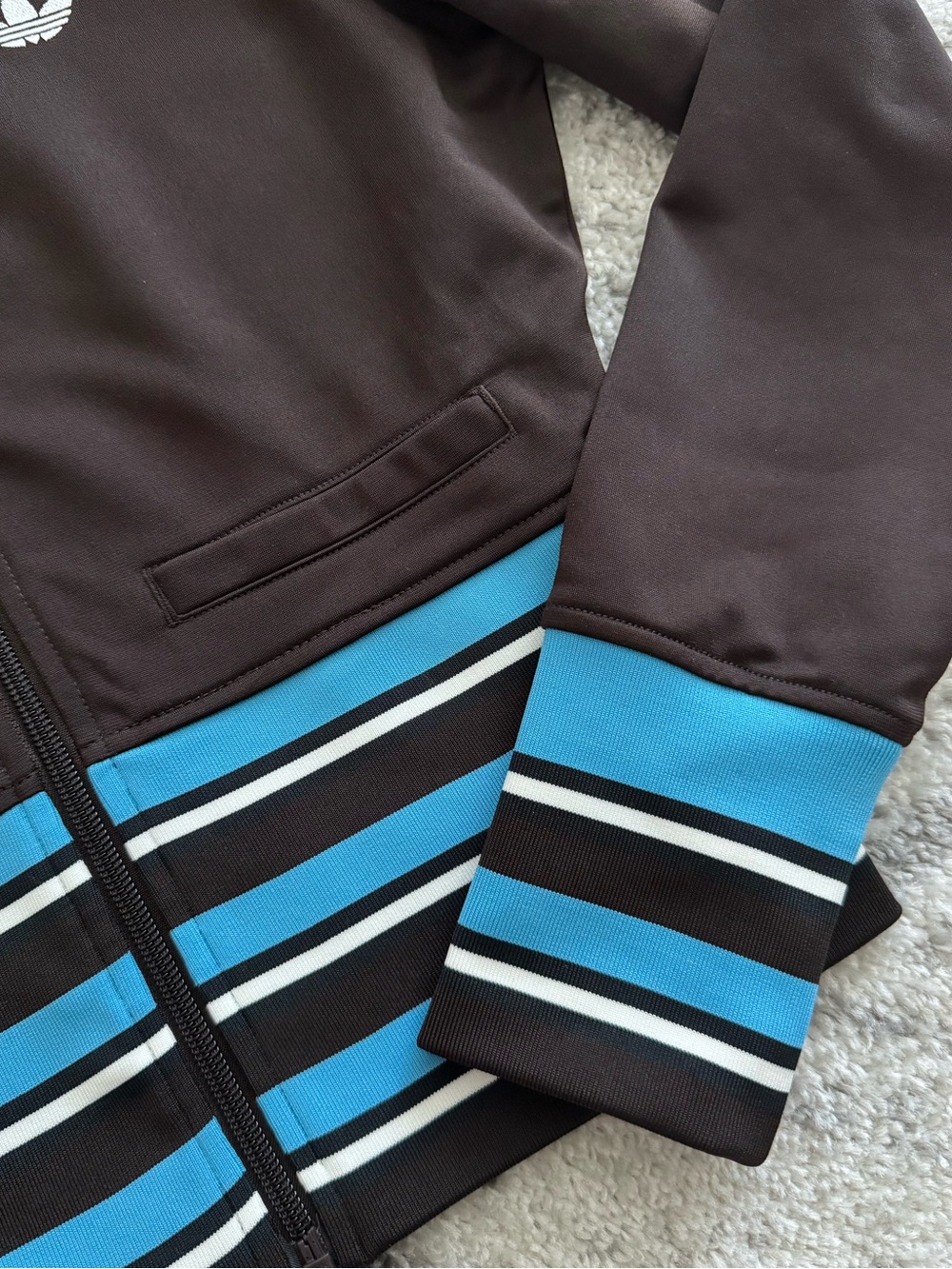 adidas Originals Women’s Brown & Blue Fitted Track Jacket - Picture 5 of 11